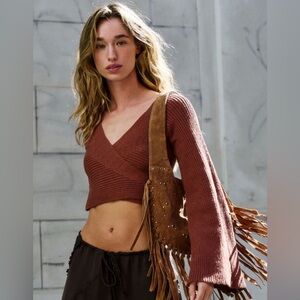 Free People Beach Riley Faux Wrap Sweater